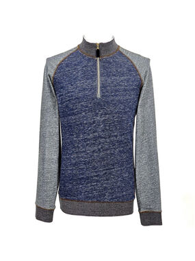 Mens Quarter Zip Pullover Robert Graham Large Blue Knit Contrast Casual